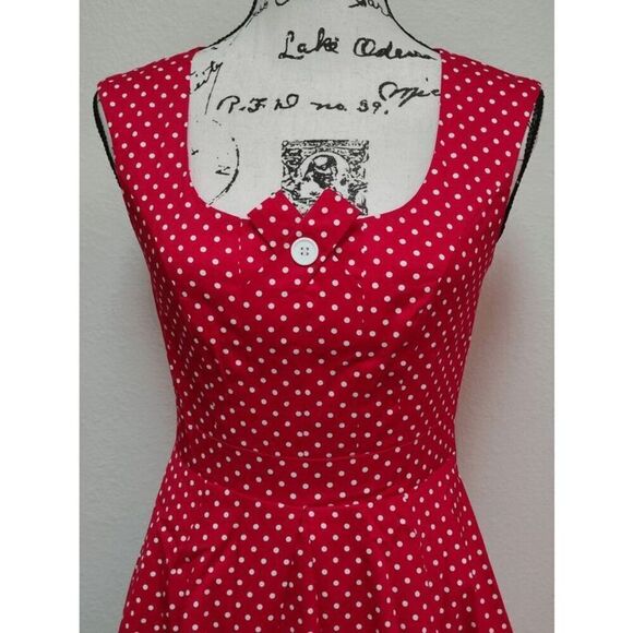 ❤️ Pinup 1950s Retro Red Polka Dot Disney Minnie Mouse Dress S, XL NWT - Picture 8 of 17